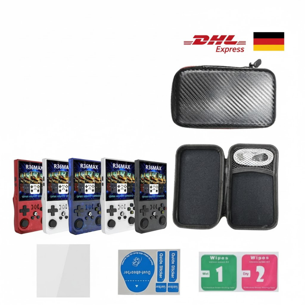 R36 Max Retro Handheld Spielekonsole mit 4 Zoll IPS Display