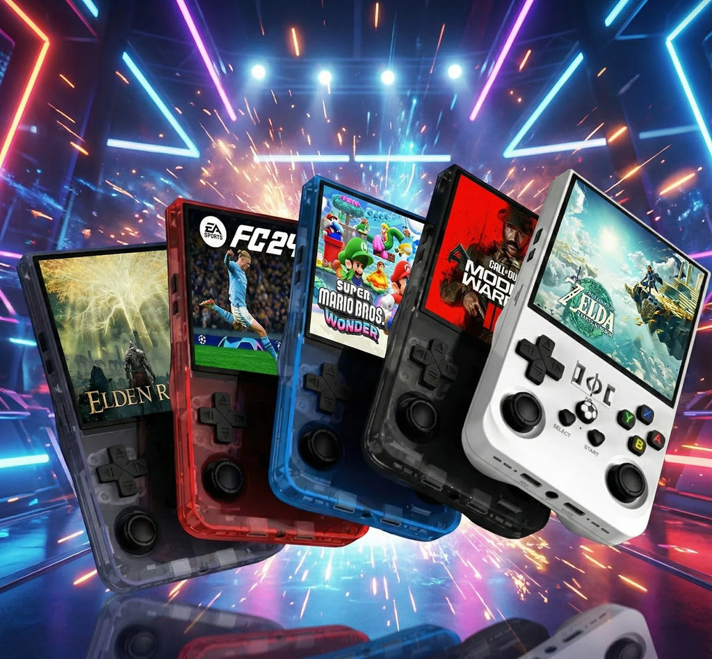 R36 Max Retro Handheld Spielekonsole mit 4 Zoll IPS Display